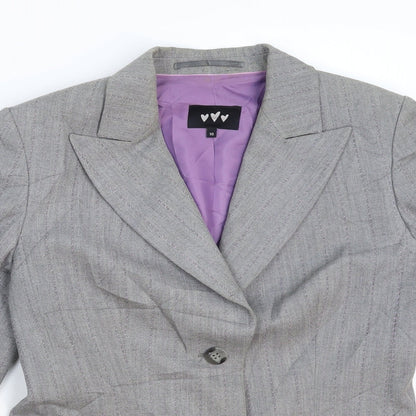 Per Una Womens Grey Striped  Jacket Suit Jacket Size 10