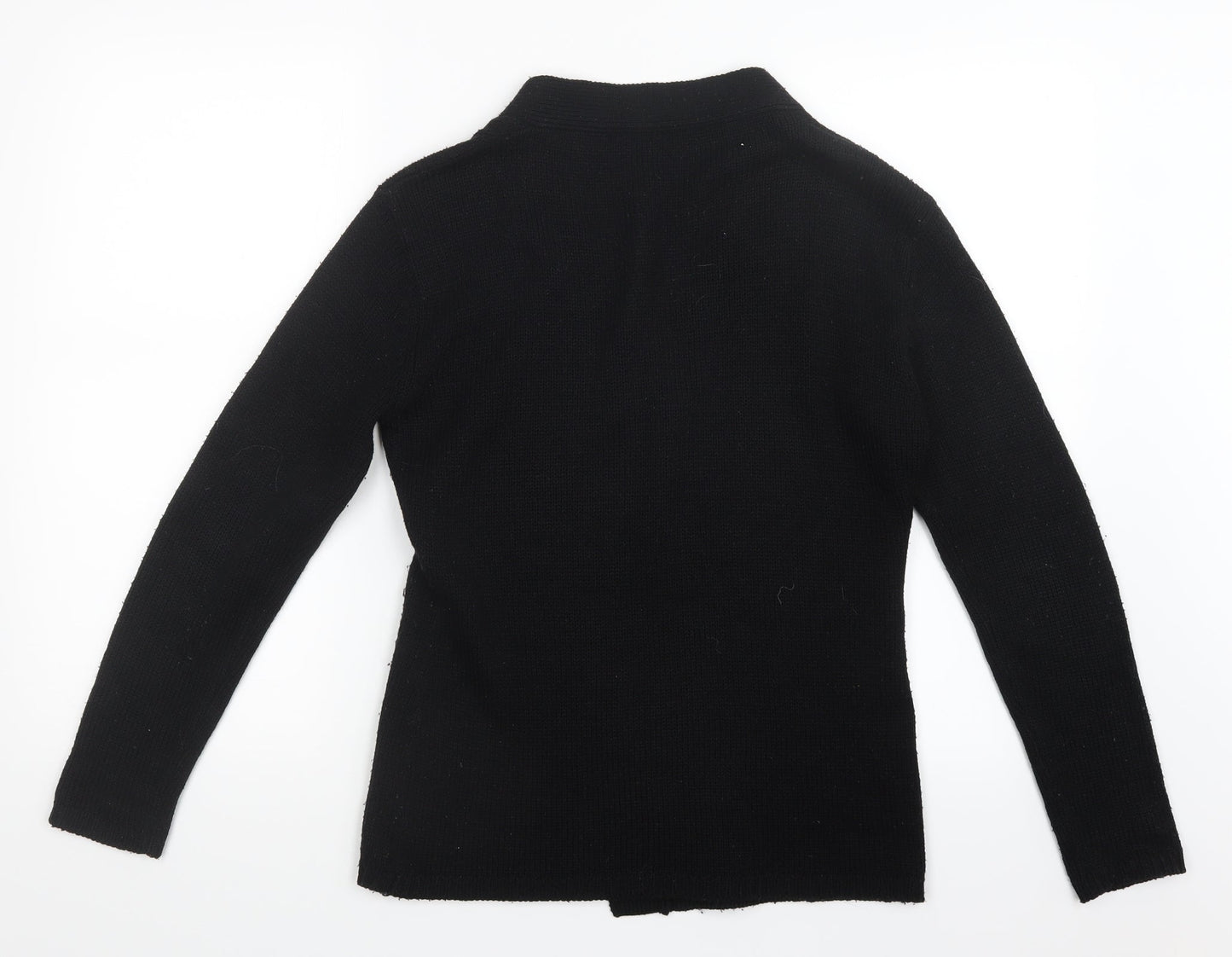 Preworn Womens Black  Knit Cardigan Jumper Size M