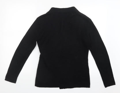 Preworn Womens Black  Knit Cardigan Jumper Size M