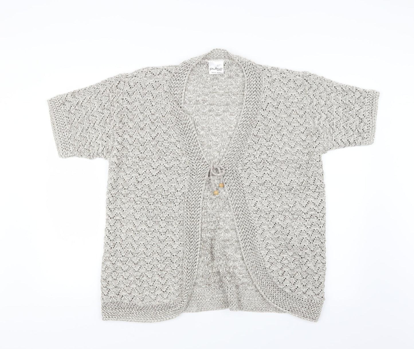 Pulse Womens Beige  Knit Cardigan Jumper Size 2XL