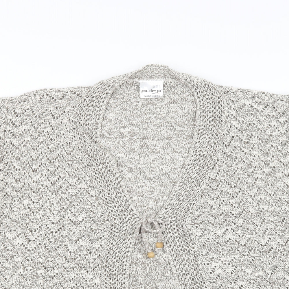 Pulse Womens Beige  Knit Cardigan Jumper Size 2XL