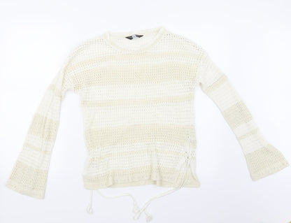 Dorothy Perkins Womens White  Knit Pullover Jumper Size 12