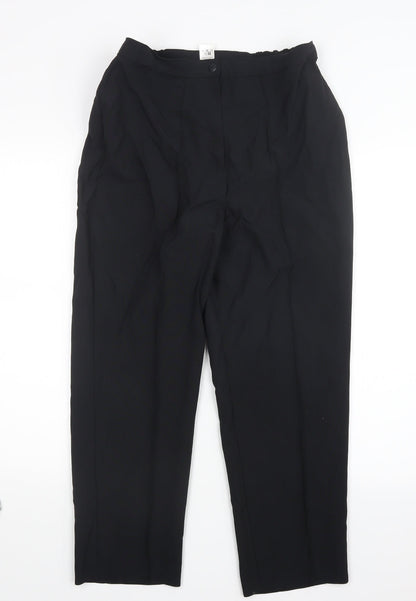 Womens UK Size 12 Slimma Regular Fit  Black Trousers