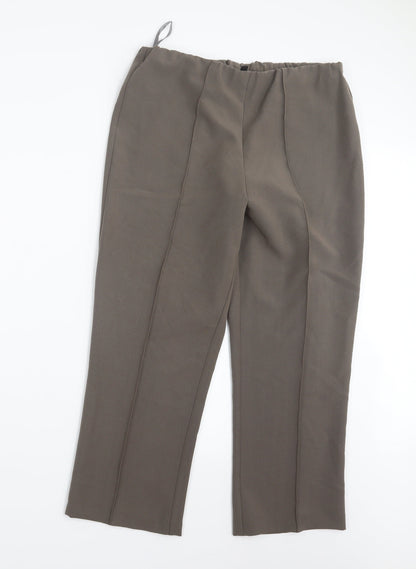 Mia Moda Womens Brown   Trousers  Size 12 L24.5 in