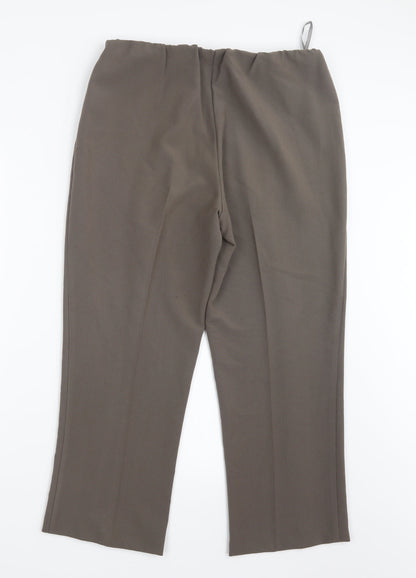 Mia Moda Womens Brown   Trousers  Size 12 L24.5 in
