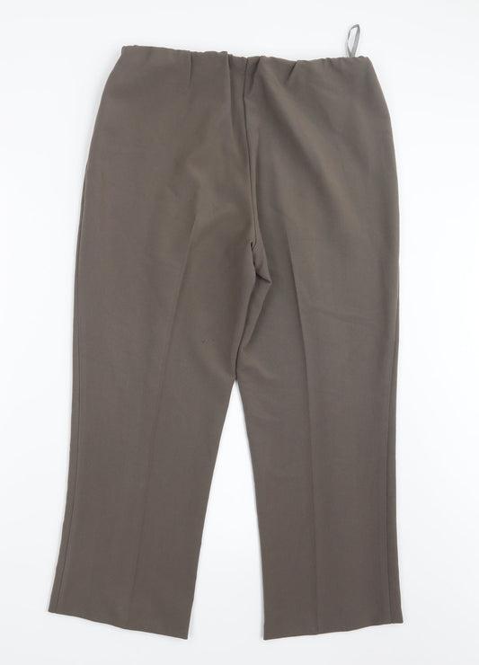 Mia Moda Womens Brown   Trousers  Size 12 L24.5 in