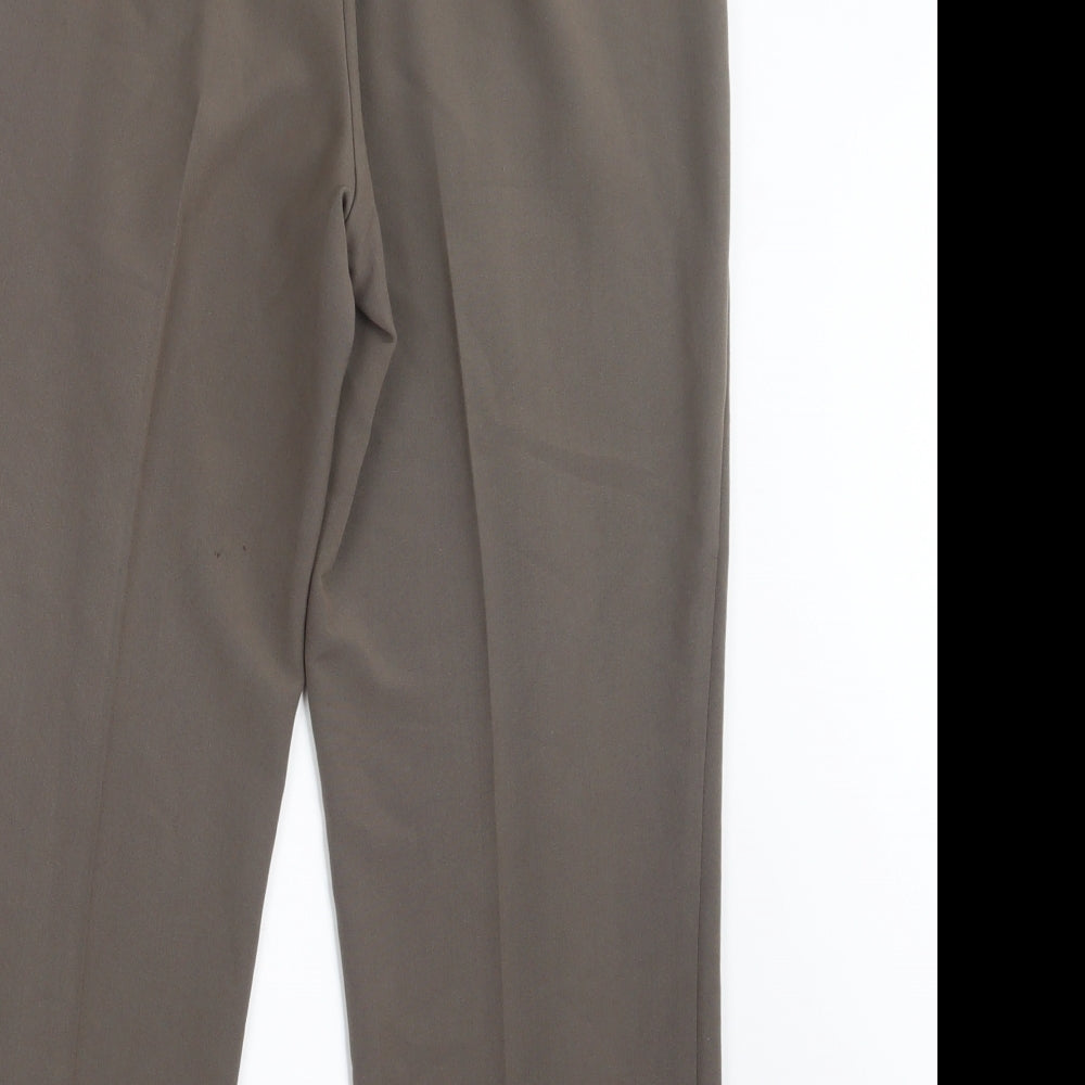 Mia Moda Womens Brown   Trousers  Size 12 L24.5 in