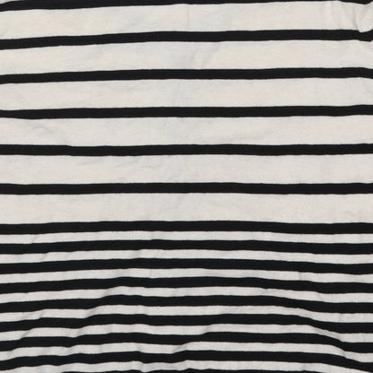 H&M Womens White Striped  Cardigan Jumper Size M