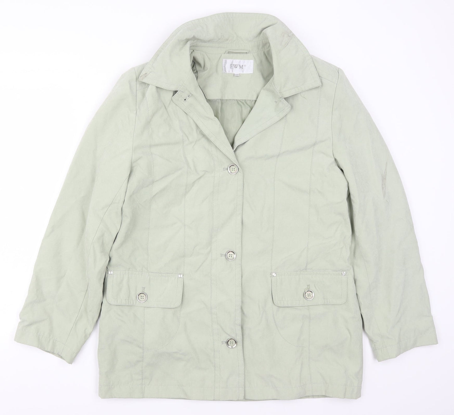 Womens UK Size 14 EWM Green Overcoat