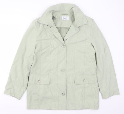 Womens UK Size 14 EWM Green Overcoat