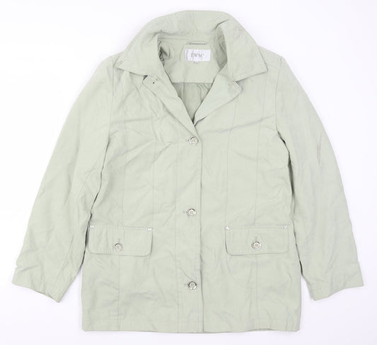 Womens UK Size 14 EWM Green Overcoat