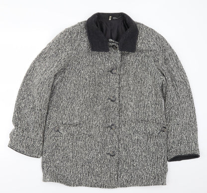 Preworn Womens Grey   Overcoat Coat Size 14