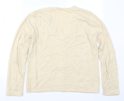 BHS Womens Beige   Cardigan Jumper Size 14  - Embroidered Flowers