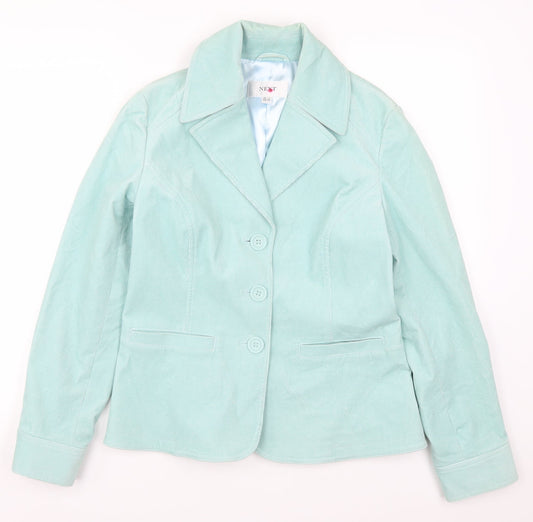 NEXT Womens Blue  Corduroy Jacket Suit Jacket Size 12