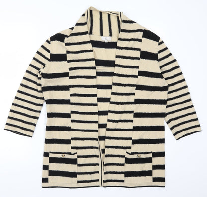 Country Casuals Womens Beige Striped  Cardigan Jumper Size M