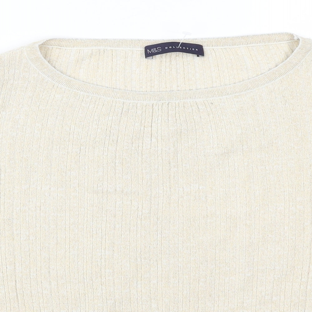 Marks & Spencer Womens Beige   Pullover Jumper Size M