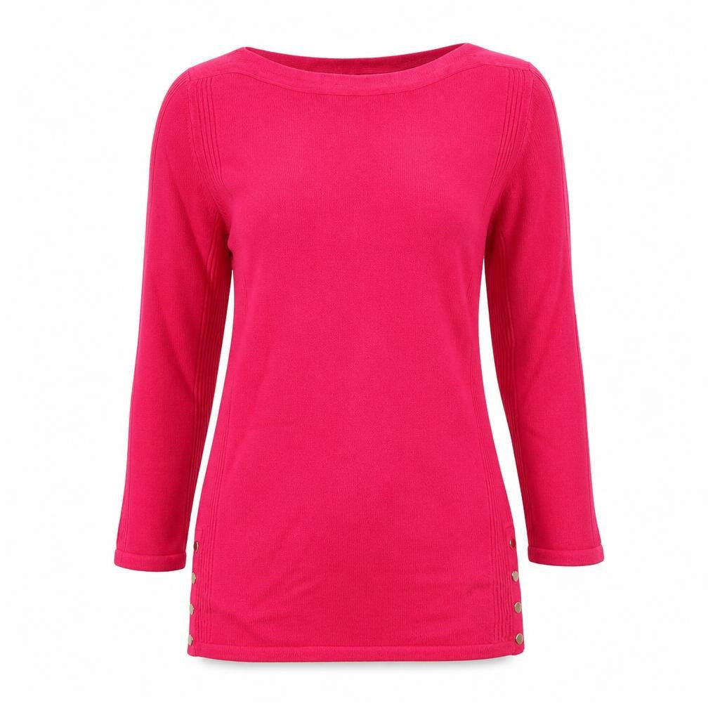 Front view of JD Williams women’s pink jumper, size UK 8