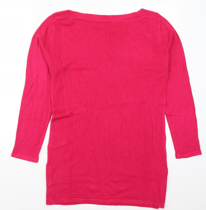 Back view of JD Williams women’s pink jumper, size UK 8