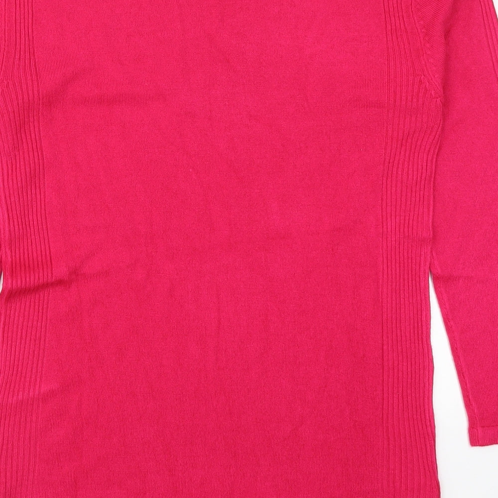 Brand and care label for JD Williams women’s pink jumper, size UK 8