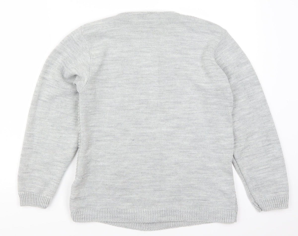 Mia Moda Womens Grey   Pullover Jumper Size S