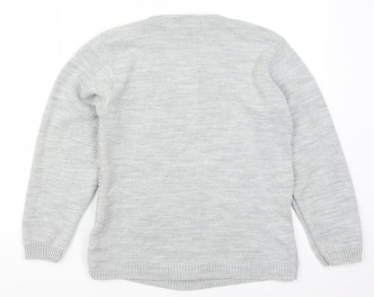 Mia Moda Womens Grey   Pullover Jumper Size S