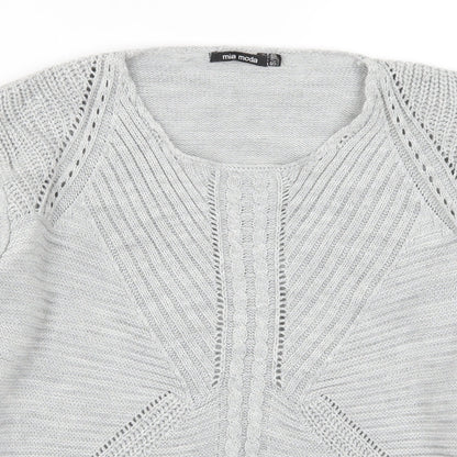 Mia Moda Womens Grey   Pullover Jumper Size S