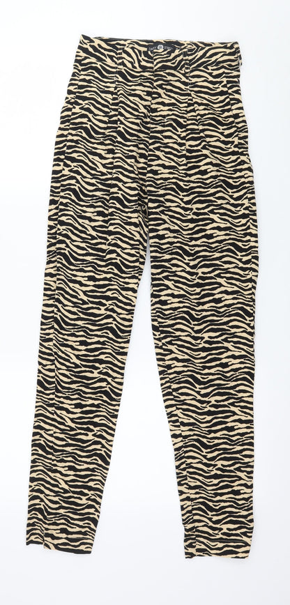 Daisy Street Womens Beige Animal Print  Trousers  Size 8 L26 in
