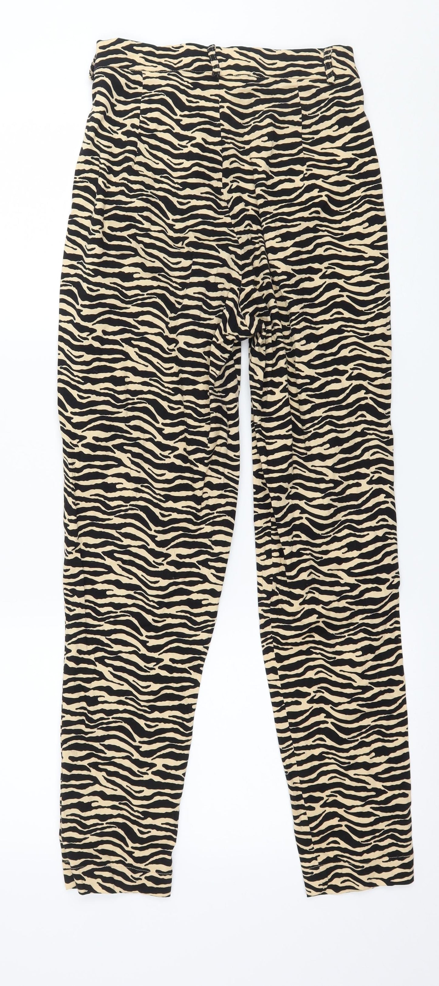 Daisy Street Womens Beige Animal Print  Trousers  Size 8 L26 in