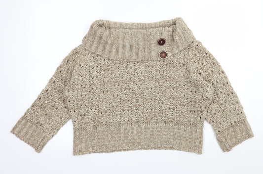 Be Beau Womens Brown  Knit Pullover Jumper Size 14
