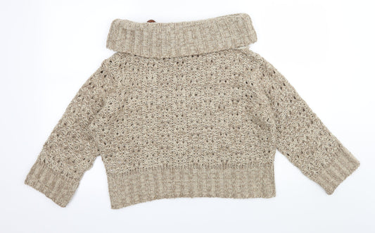 Be Beau Womens Brown  Knit Pullover Jumper Size 14