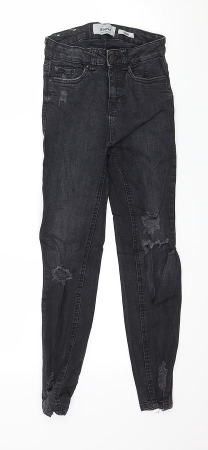 New Look Womens Grey  Denim Skinny Jeans Size 6 L24 in