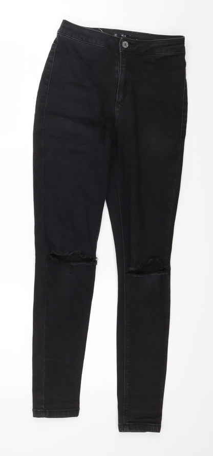 Missguided Womens Black  Denim Skinny Jeans Size 8 L28 in