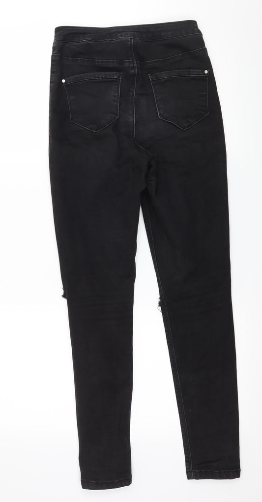 Missguided Womens Black  Denim Skinny Jeans Size 8 L28 in