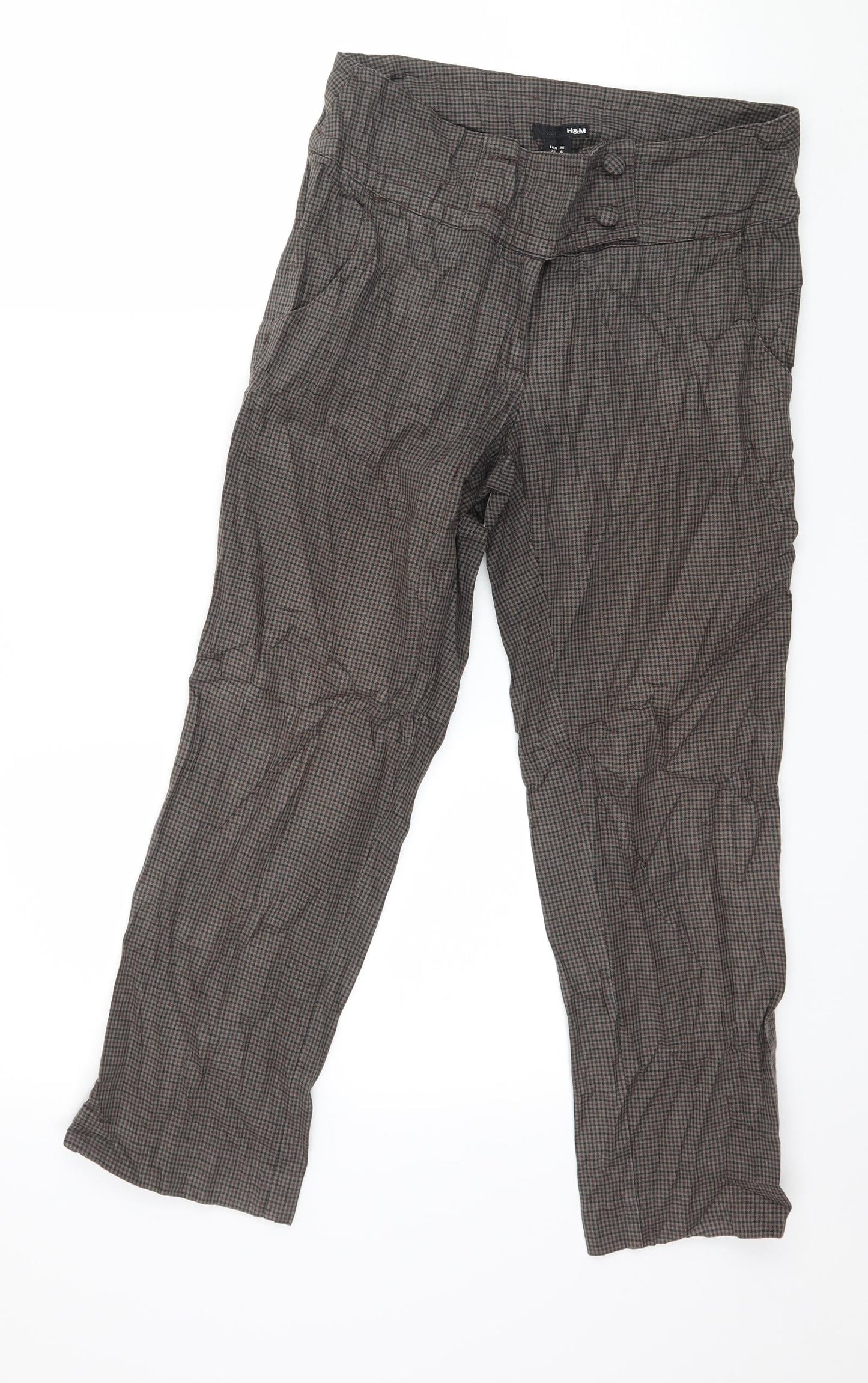Womens UK Size 8 H&M Regular Fit  Brown Trousers