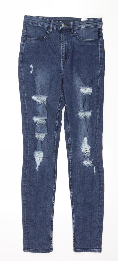 Womens UK Size 8 H&M Regular Fit Skinny Blue Jeans