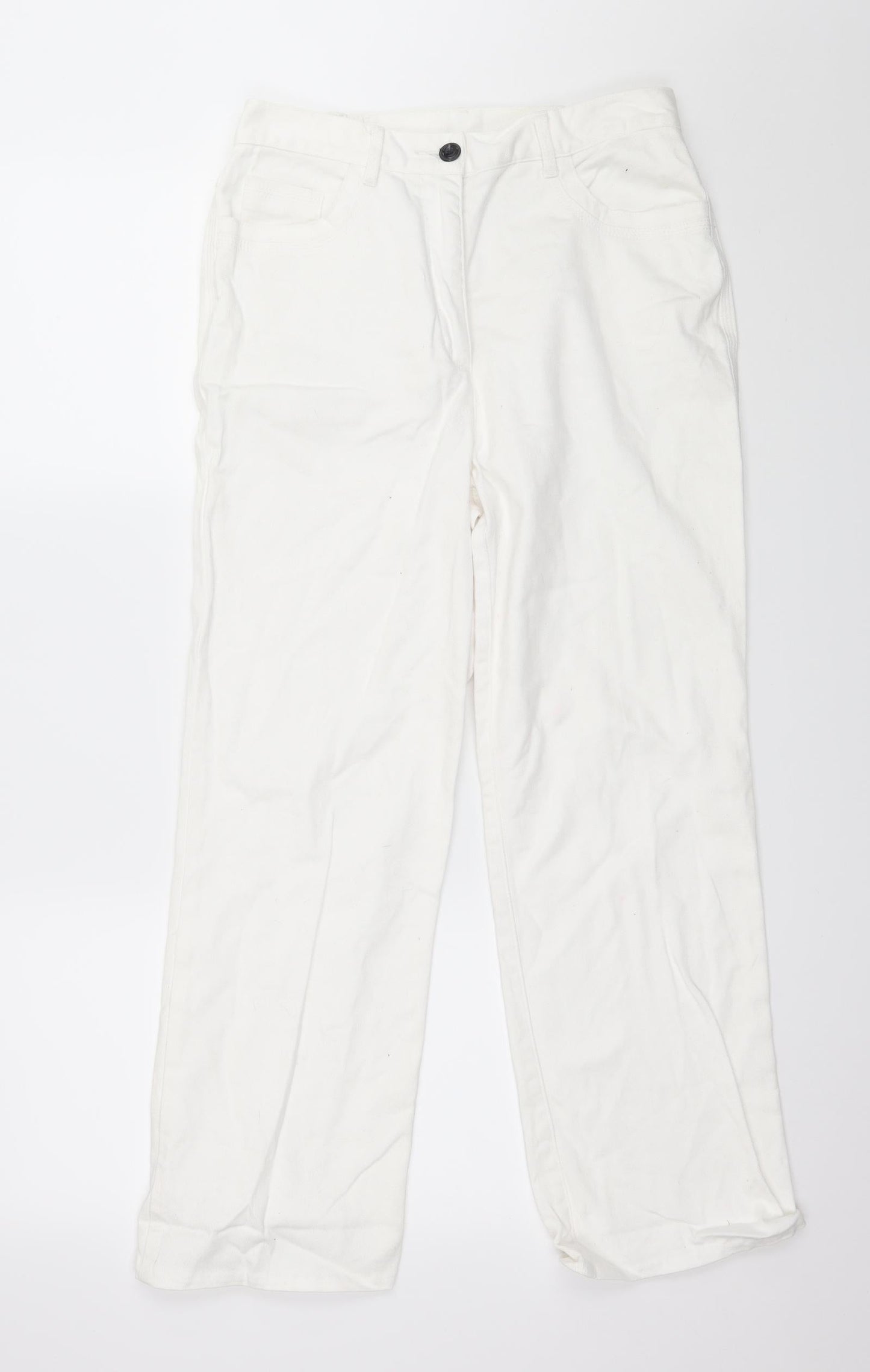 Womens UK Size 30 in Marks and Spencer Regular Fit Straight White Jeans
