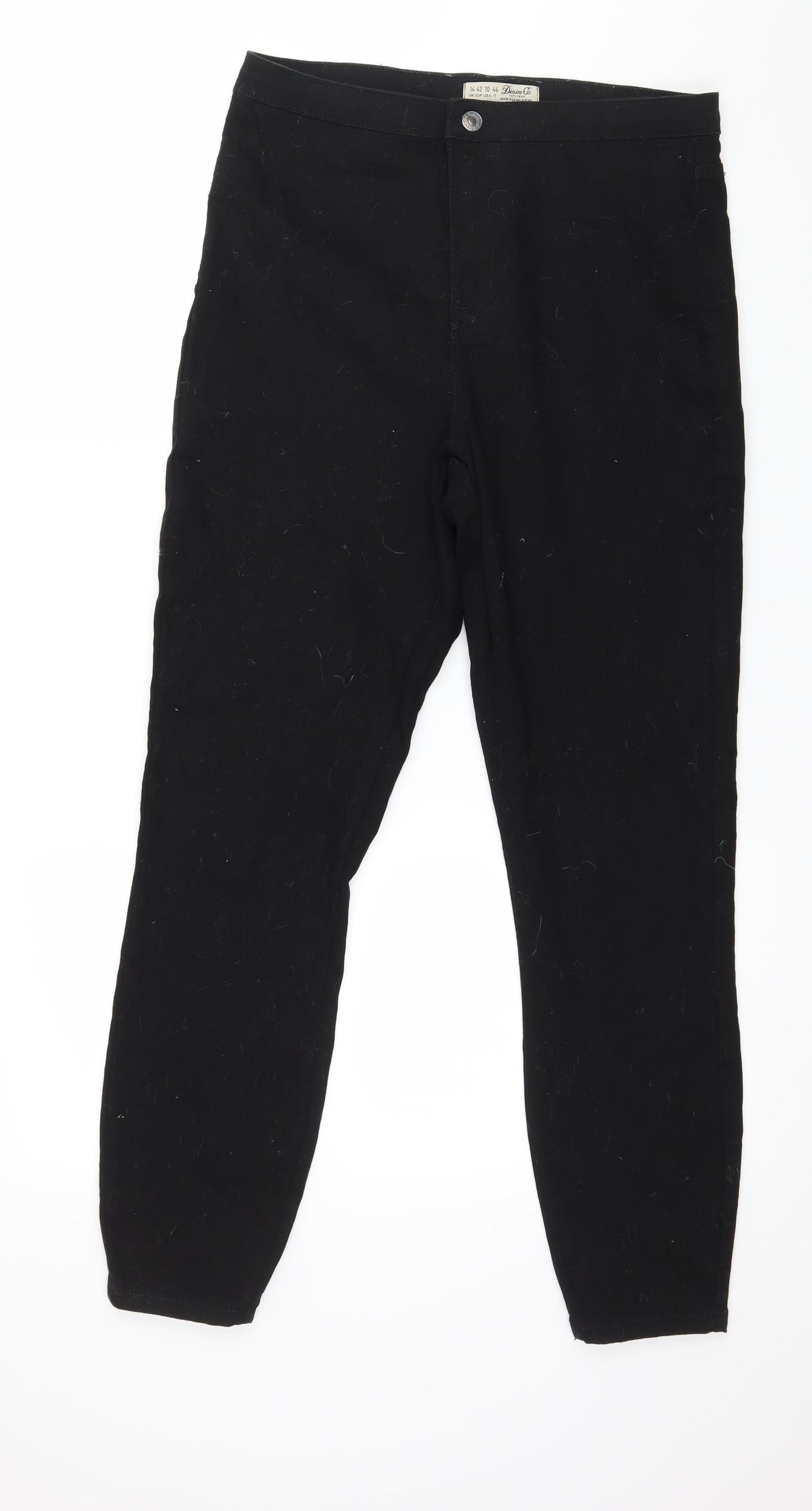 Denim & Co. Womens Black  Denim Skinny Jeans Size 14 L28 in