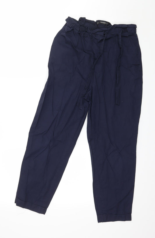 Womens UK Size S Zara Regular Fit  Blue Trousers