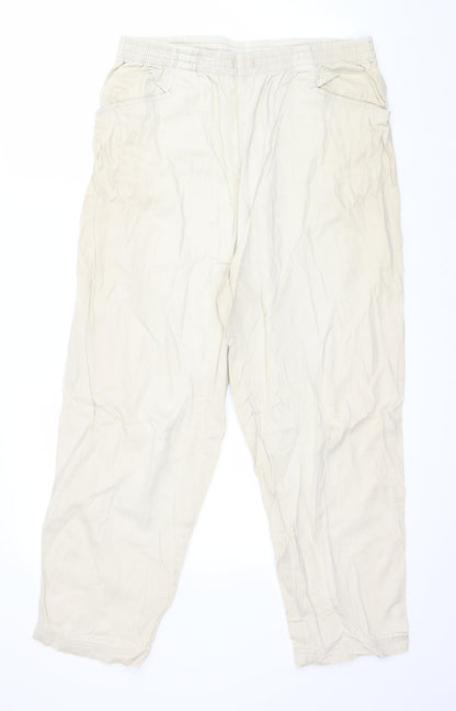 Womens UK Size 8 Preworn Regular Fit  Beige Trousers