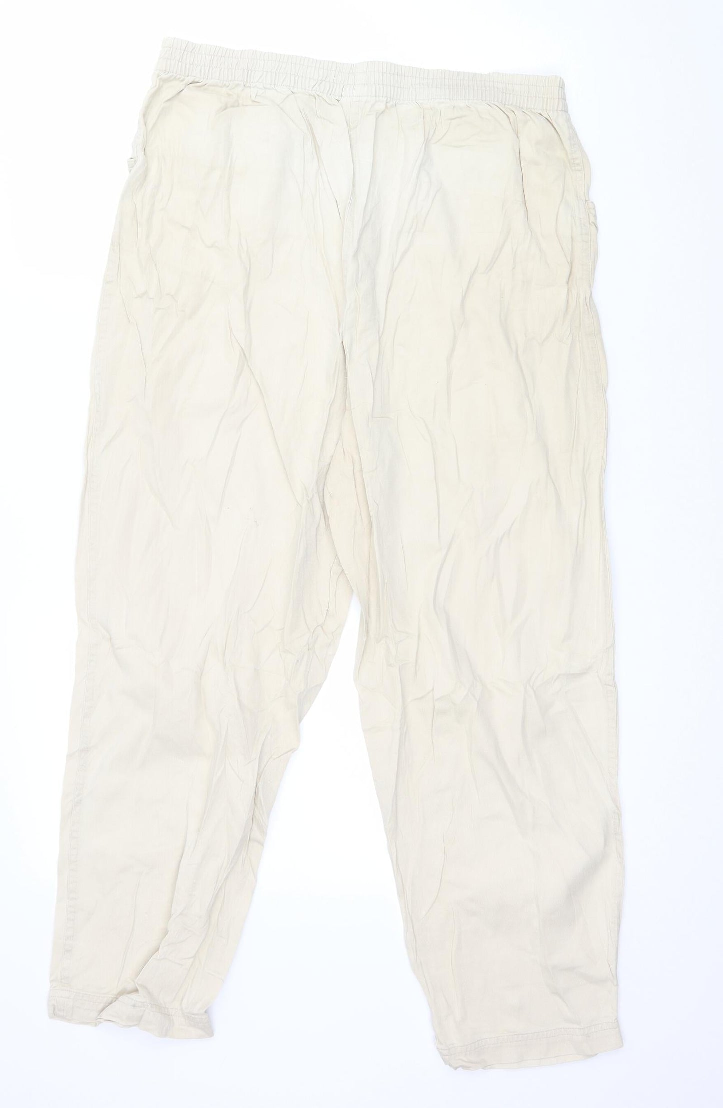 Womens UK Size 8 Preworn Regular Fit  Beige Trousers