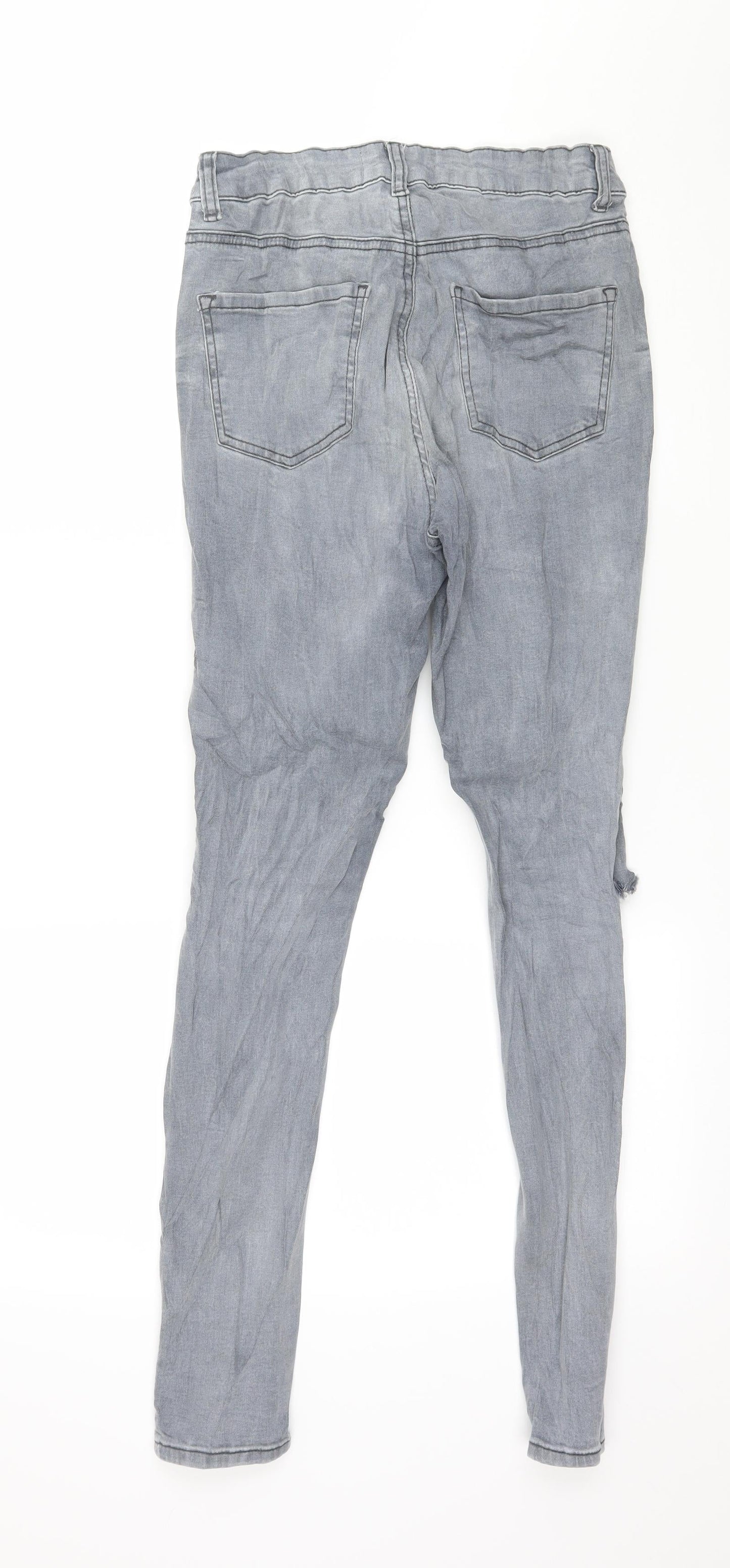 New Look Womens Grey  Denim Skinny Jeans Size 10 L28 in