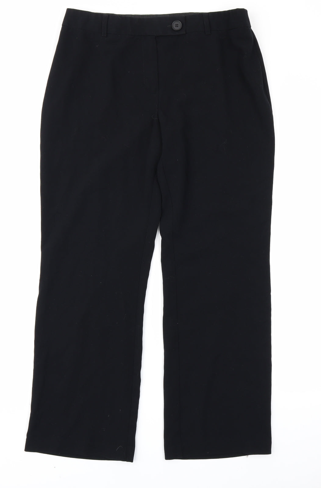 Womens UK Size 12 M&S Woman Regular Fit  Black Trousers