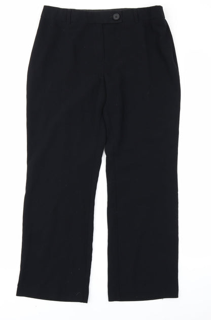 Womens UK Size 12 M&S Woman Regular Fit  Black Trousers