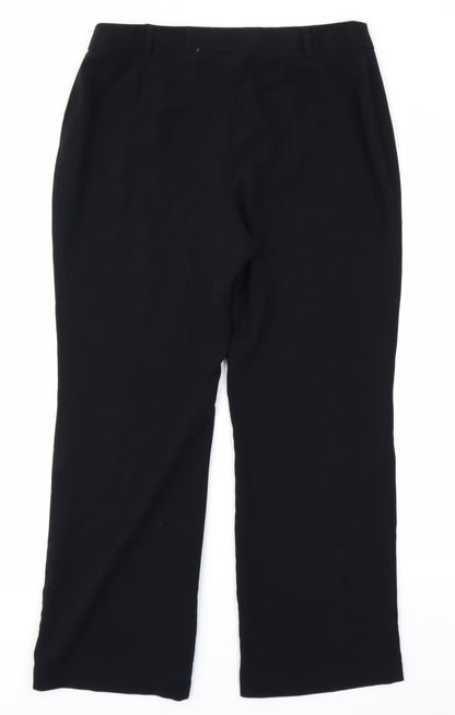 Womens UK Size 12 M&S Woman Regular Fit  Black Trousers