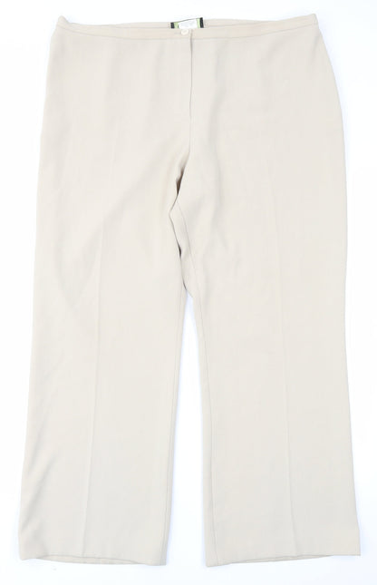 Claudia Womens Ivory   Trousers  Size 18 L27 in