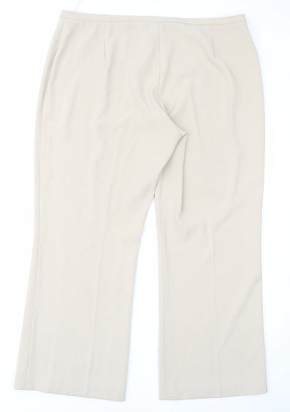 Claudia Womens Ivory   Trousers  Size 18 L27 in