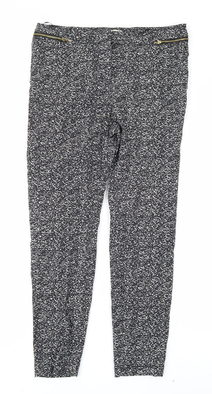 George Womens Black Animal Print  Trousers  Size 12 L25 in