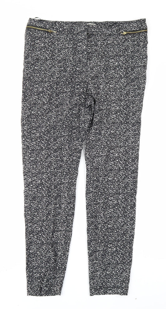 George Womens Black Animal Print  Trousers  Size 12 L25 in