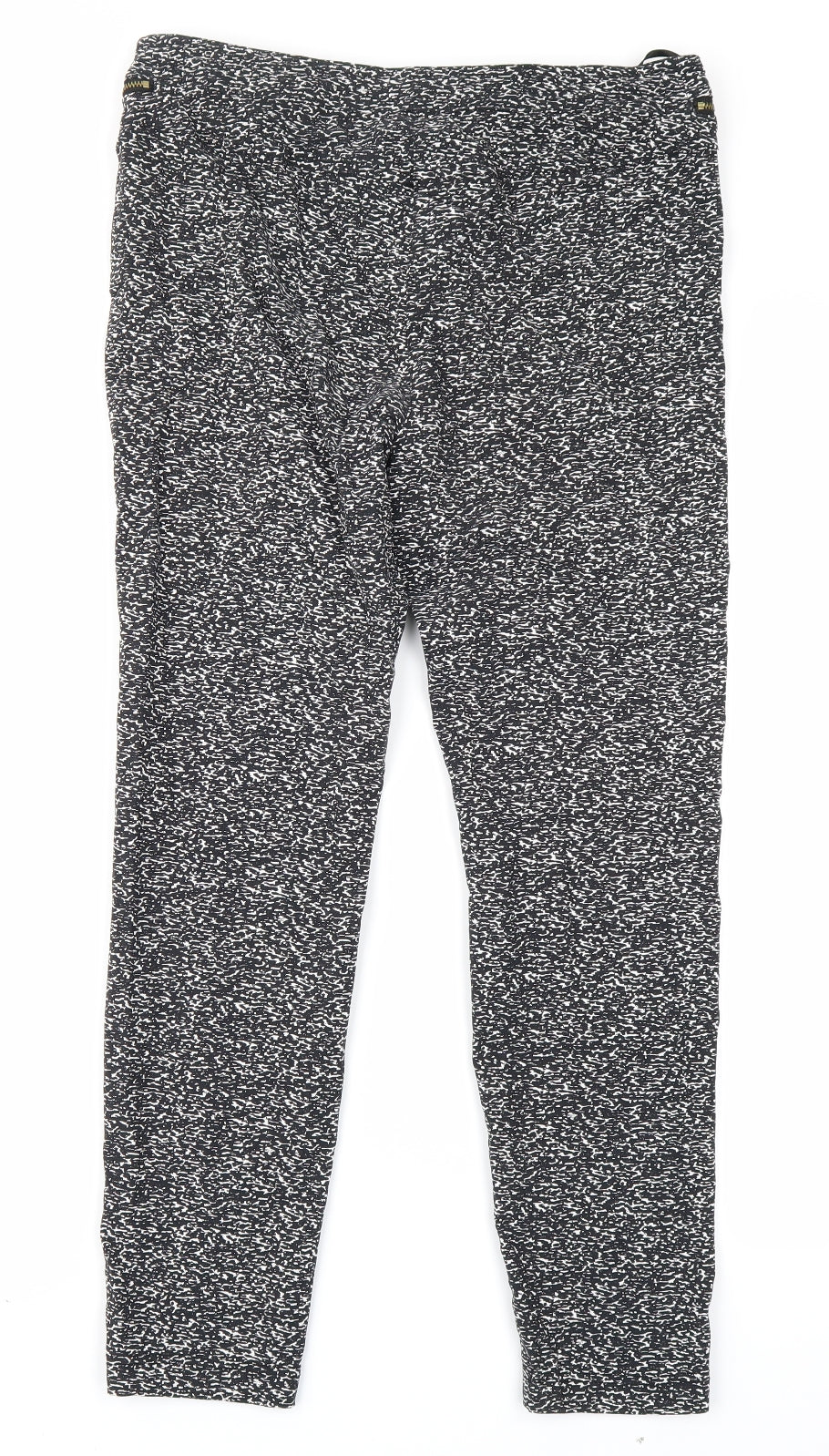 George Womens Black Animal Print  Trousers  Size 12 L25 in