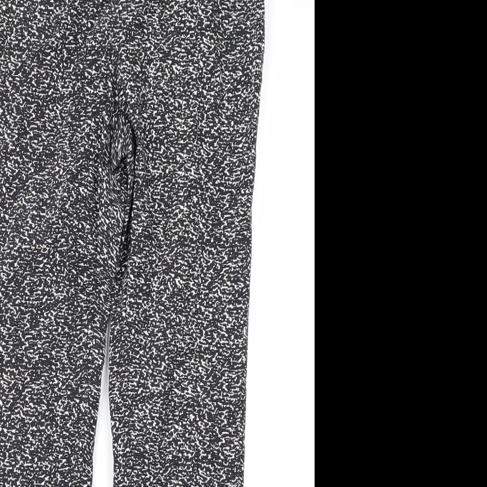 George Womens Black Animal Print  Trousers  Size 12 L25 in